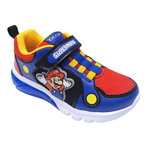 Sneakers super mario con luci e strappi royal-red-yellow- Geox
