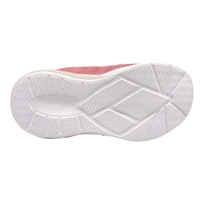 Sneakers unicorno bambina fuxia con strappo, lacci elastici e luci - Alek Moda