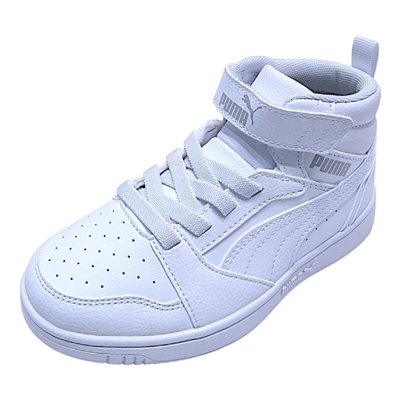Sneakers unisex alta similpelle con strappo e lacci elastici white-grey (lojacono) - Puma