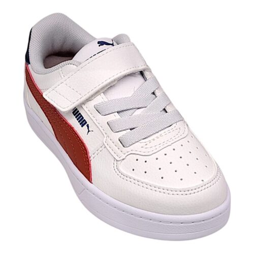 Sneakers unisex similpelle con strappo e lacci elastici white-red-blue-crystal (lojacono) - Puma