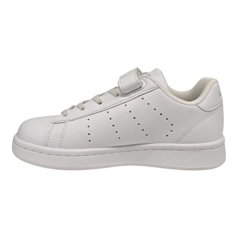 Sneakers unisex tipo Stan Smith total white in similpelle con strappo e lacci elastici - Levi's 3 Sneakers unisex tipo Stan Smith total white in similpelle con strappo e lacci elastici - Levi's
