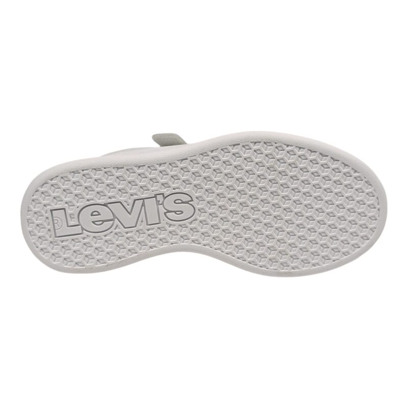 Sneakers unisex tipo Stan Smith total white in similpelle con strappo e lacci elastici - Levi's 5 Sneakers unisex tipo Stan Smith total white in similpelle con strappo e lacci elastici - Levi's