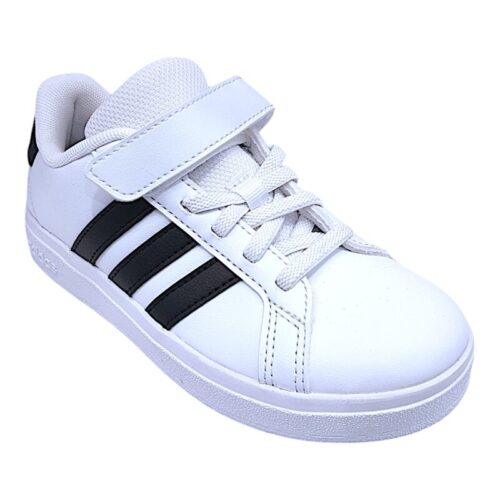 Sneakers white-black-white con velcro e lacci elastici – Adidas