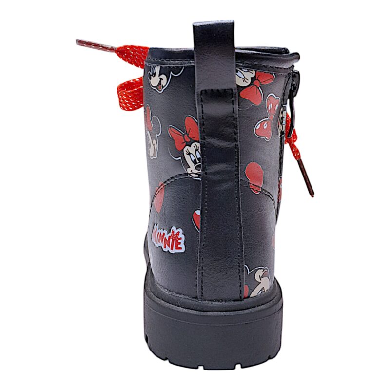 Stivale anfibio per bambina Minnie nero-rosso con lacci e zip laterale – Easy Shoes 4 Stivale anfibio per bambina Minnie nero-rosso con lacci e zip laterale – Easy Shoes