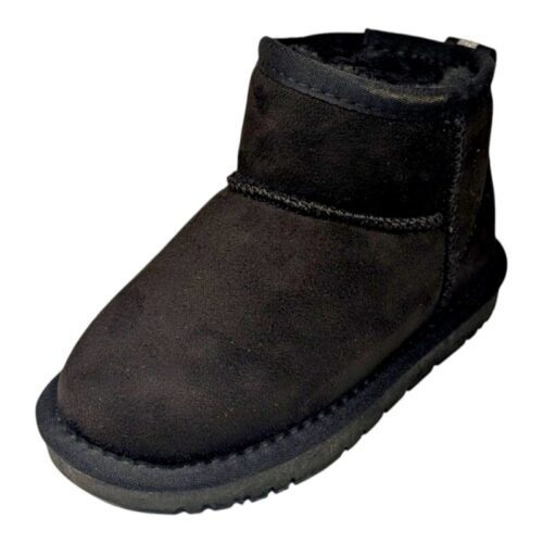 Stivale nero per bambina in similpelle modello UGG basso – Grünland