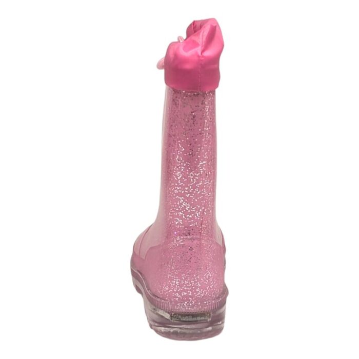 Stivale rosa anti pioggia per bambina glitterato con unicorno e luci - Silver