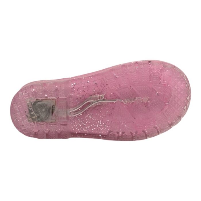 Stivale rosa anti pioggia per bambina glitterato con unicorno e luci - Silver