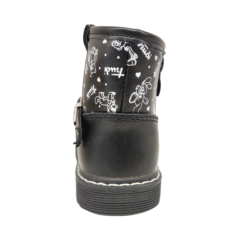 Stivale work black con scritte bianche e orsetto - Trudi