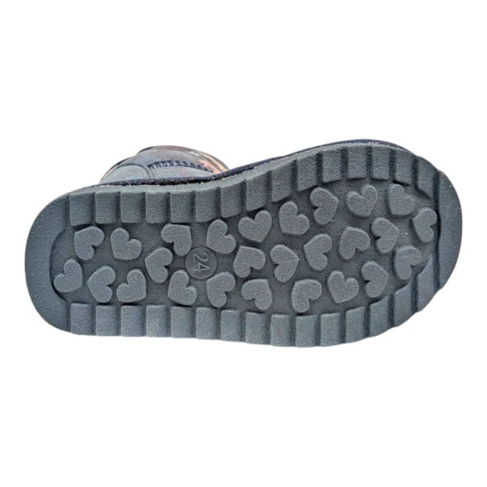 Stivaletto bambina invernale tipo ugg frozen blue metallic con fiocco lilla - Silver