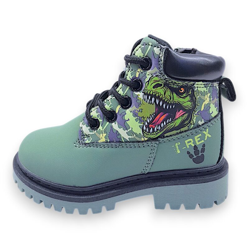 Stivaletto invernale verde per bambino tipo Timberland con dinosauri – Alek Moda Silver 3 Stivaletto invernale verde per bambino tipo Timberland con dinosauri – Alek Moda Silver