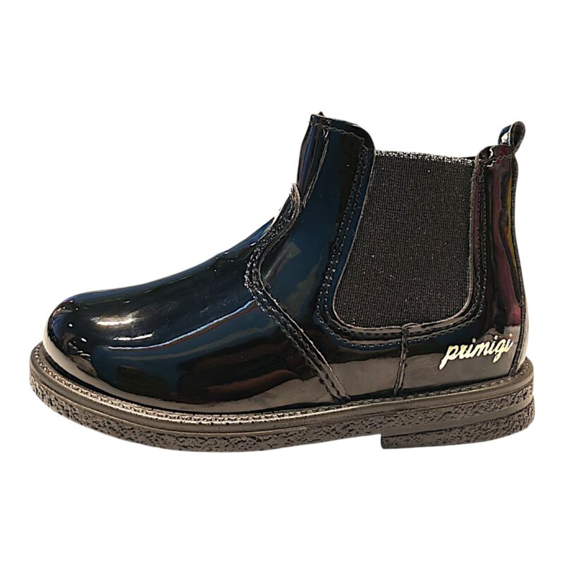 Stivaletto nero lucido per bambina con elastico laterale e cerniera lampo - Primigi 3 Stivaletto nero lucido per bambina con elastico laterale e cerniera - Primigi