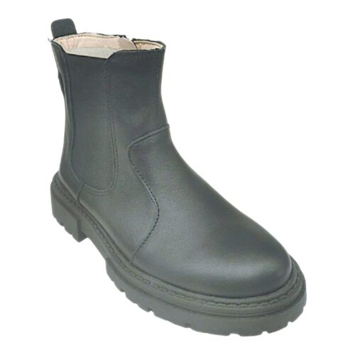 Stivaletto per bambina nero con fascia elastica e striscia glitter con zip laterale - Primigi