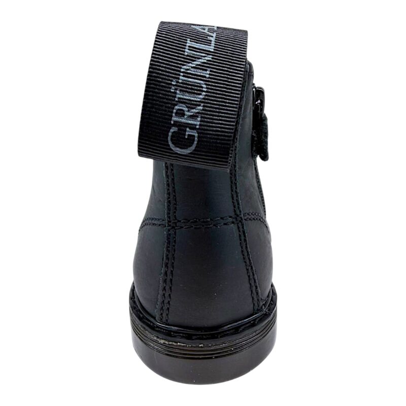 Stivaletto, polacchino nero per bambino e bambina con elastico laterale verde bosco e zip laterale - Grünland 4 Stivaletto polacchino Chelsea nero per bambino e bambina con elastico laterale verde bosco e cerniera - Grünland
