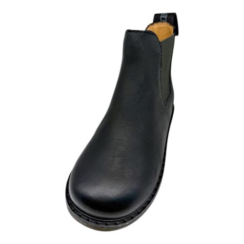 Stivaletto polacchino Chelsea nero per bambino e bambina con elastico laterale verde bosco e cerniera - Grünland
