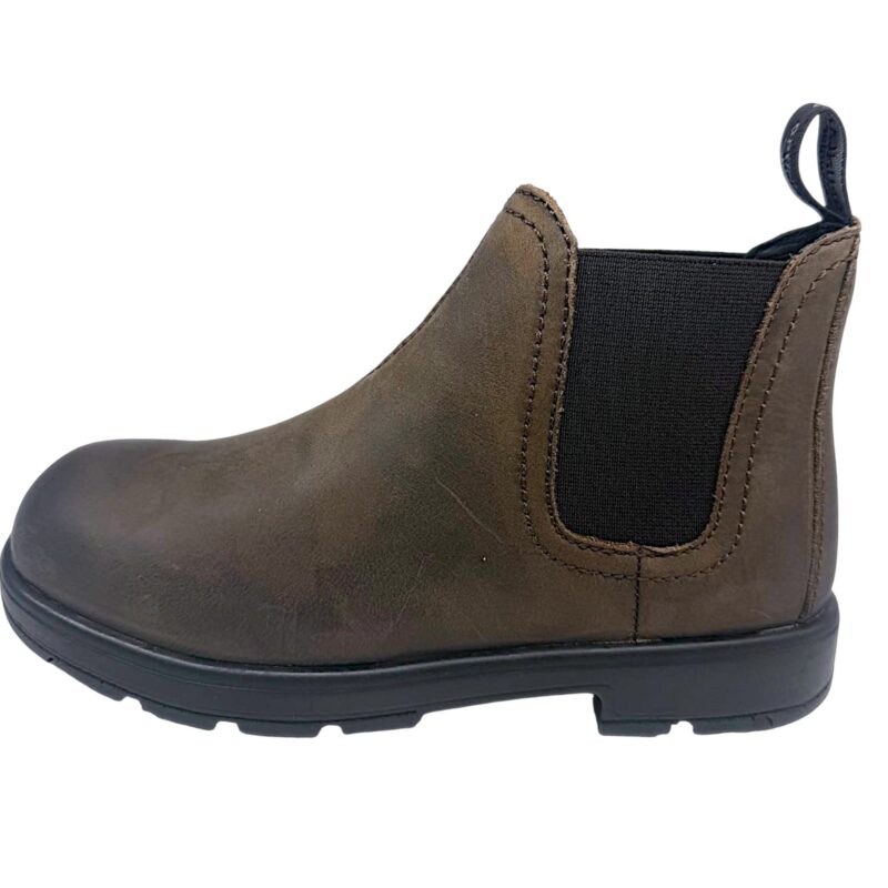 Stivaletto polacchino unisex marrone con elastico laterale color testa di moro - Grünland 3 Stivaletto polacchino marrone unisex con fascia elastica color testa di moro - Grünland