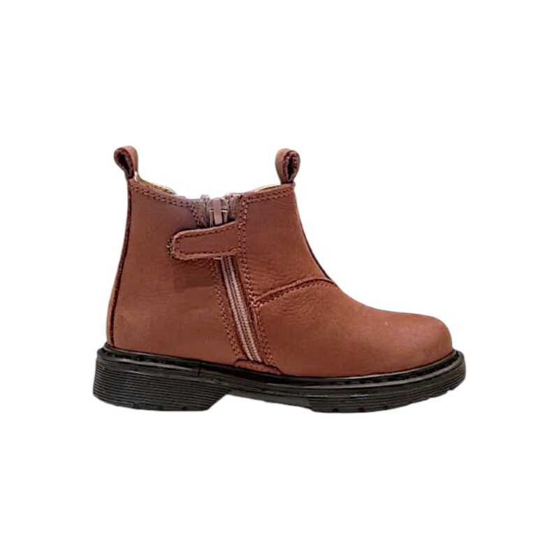 Stivaletto Panama rosa antico in nabuk per bambina con elastico rosa carne e zip laterale - Rossano 2 Stivaletto rosa antico in nabuk per bambina con elastico rosa carne e zip laterale - Rossano