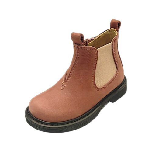 Stivaletto Panama rosa antico in nabuk per bambina con elastico rosa carne e zip laterale - Rossano 3 Stivaletto rosa antico in nabuk per bambina con elastico rosa carne e zip laterale - Rossano