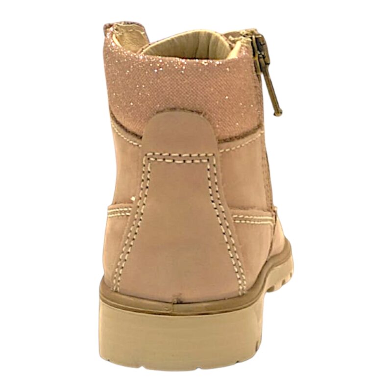 Stivaletto rosa antico in nabuk per bambina con lacci e cerniera - Primigi 4 Stivaletto rosa antico in nabuk per bambina con lacci e cerniera - Primigi