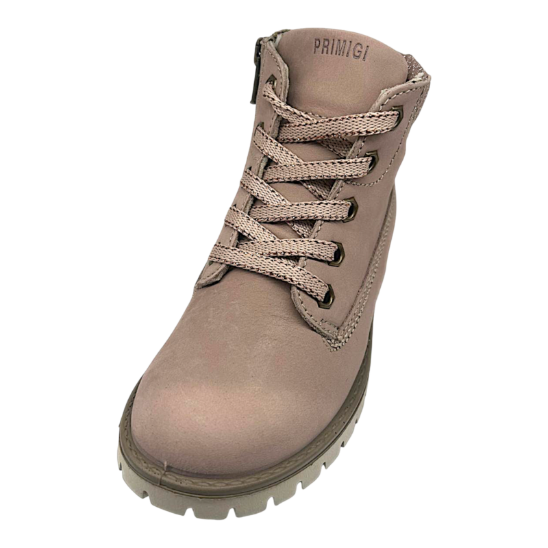 Stivaletto rosa antico in nabuk per bambina con lacci e cerniera - Primigi 1 Stivaletto rosa antico in nabuk per bambina con lacci e cerniera - Primigi