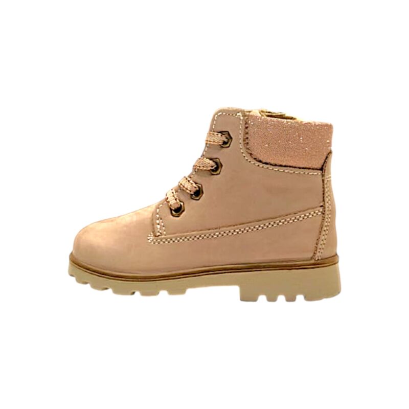 Stivaletto rosa antico in nabuk per bambina con lacci e cerniera - Primigi 3 Stivaletto rosa antico in nabuk per bambina con lacci e cerniera - Primigi