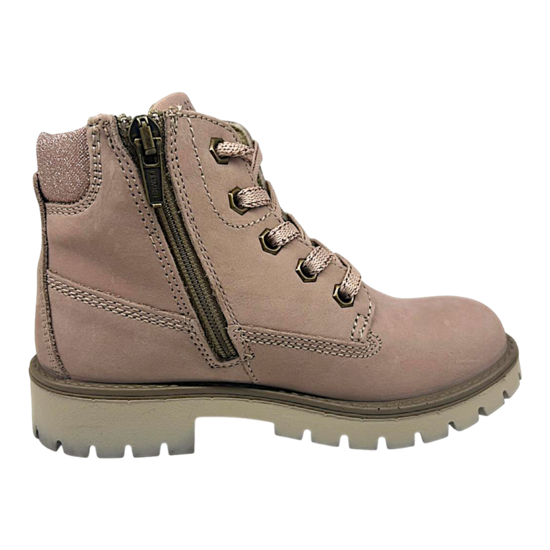 Stivaletto rosa antico in nabuk per bambina con lacci e cerniera - Primigi 2 Stivaletto rosa antico in nabuk per bambina con lacci e cerniera - Primigi