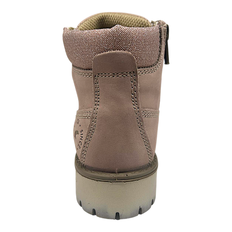 Stivaletto rosa antico in nabuk per bambina con lacci e cerniera - Primigi 4 Stivaletto rosa antico in nabuk per bambina con lacci e cerniera - Primigi