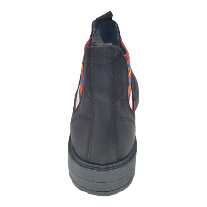 Stivaletto tundra nero per bambino con elastico a righe multicolor - Chiara Luciani