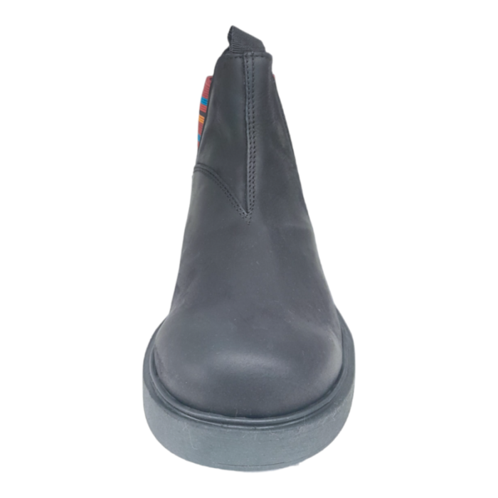 Stivaletto tundra nero per bambino con elastico a righe multicolor - Chiara Luciani