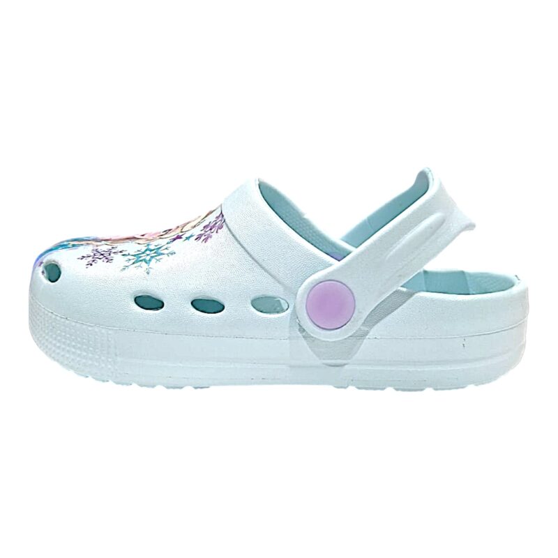 Ciabattina per bambina tipo Crocs Frozen celeste con fascetta posteriore – Alek Moda Silver 4 Ciabattina per bambina tipo Crocs Frozen celeste con fascetta posteriore – Alek Moda Silver - immagine 4
