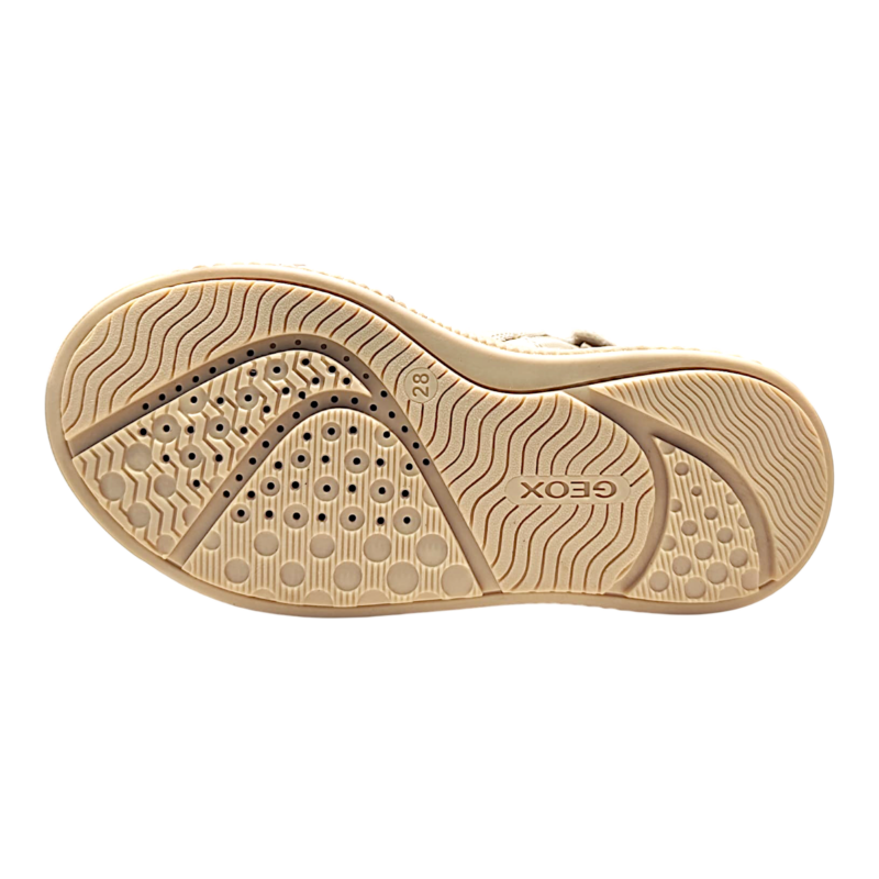 Sneakers alte avorio-beige per bambina-ragazza con striscia laterale glitterata oro, lacci elastici e cerniera - Geox 3 Sneakers alte avorio-beige per bambina-ragazza con striscia laterale glitterata oro, lacci elastici e cerniera - Geox - immagine 3