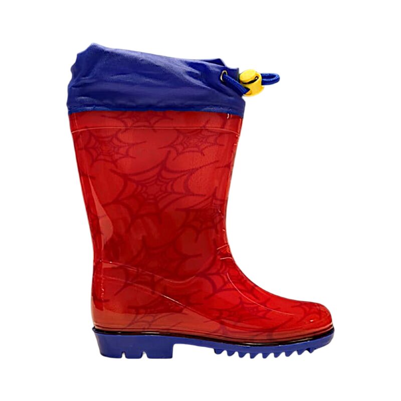 Calosce, stivali da pioggia Spider-Man rossi e blu per bambino con chiusura a laccetto - Perletti 2 Calosce, stivali da pioggia Spider-Man rossi e blu per bambino con chiusura a laccetto - Perletti