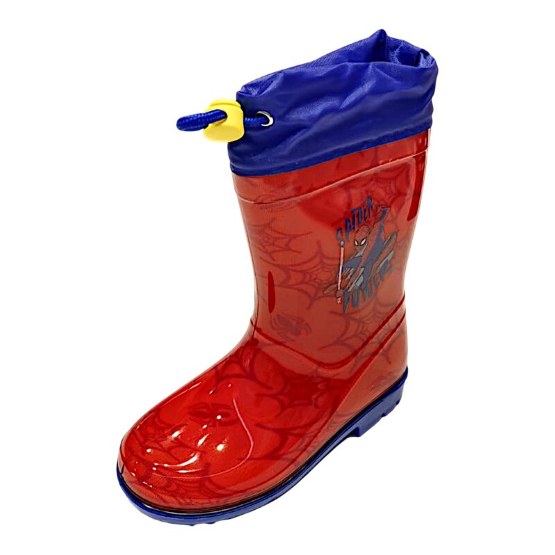 Calosce, stivali da pioggia Spider-Man rossi e blu per bambino con chiusura a laccetto - Perletti 1 Calosce, stivali da pioggia Spider-Man rossi e blu per bambino con chiusura a laccetto - Perletti