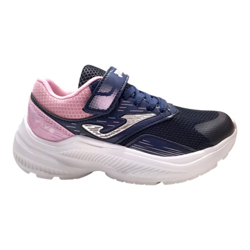 Sneaker sportiva blu-rosa per bambina in tessuto retato e lacci - Joma 2 Sneaker sportiva blu-rosa per bambina in tessuto retato e lacci elastici - Joma